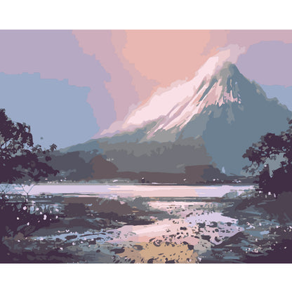 Pink Mountain Lake - 40x50 cm paint by numbers kit