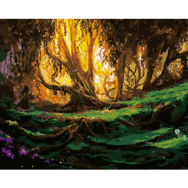 Golden Forest Sanctuary - 40x50 cm paint by numbers kit
