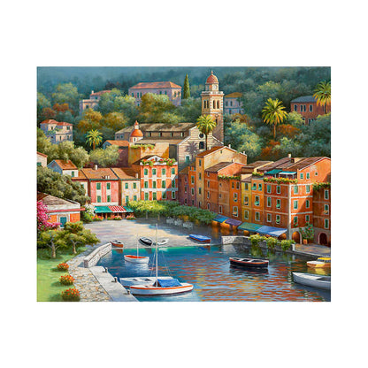 Colorful Italian Harbor - 40x50 cm paint by numbers kit