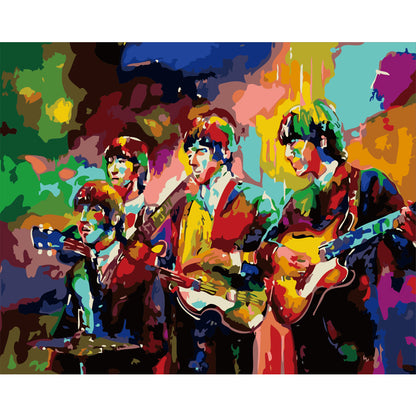 Colorful Beatles Portrait - 40x50 cm paint by numbers kit