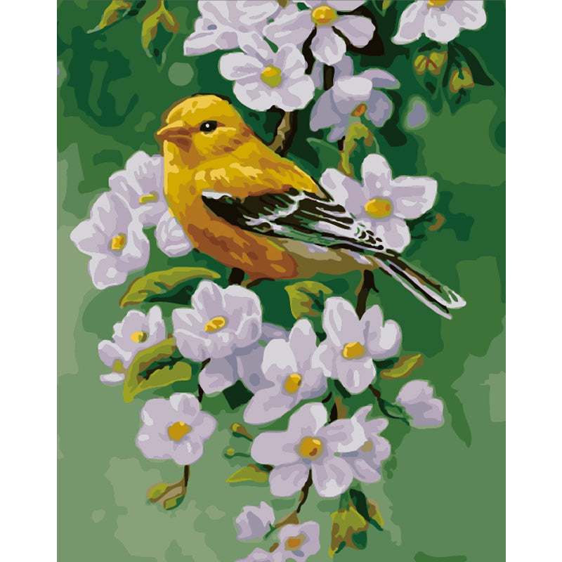 Golden Finch and Blossoms - 40x50 cm paint by numbers kit