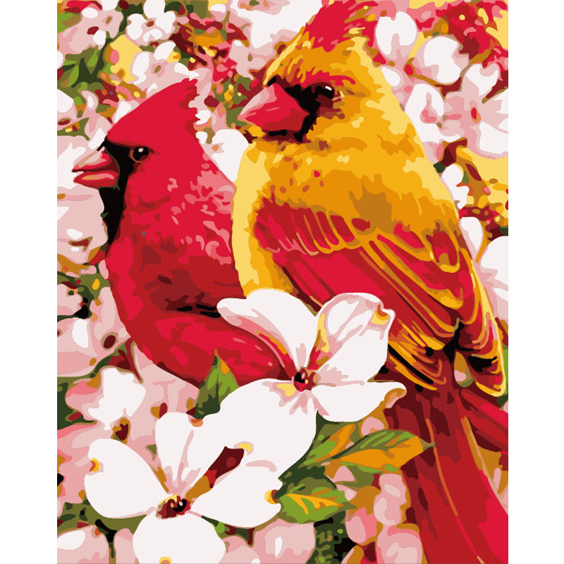 Cardinals in Spring Blossoms - 40x50 cm paint by numbers kit