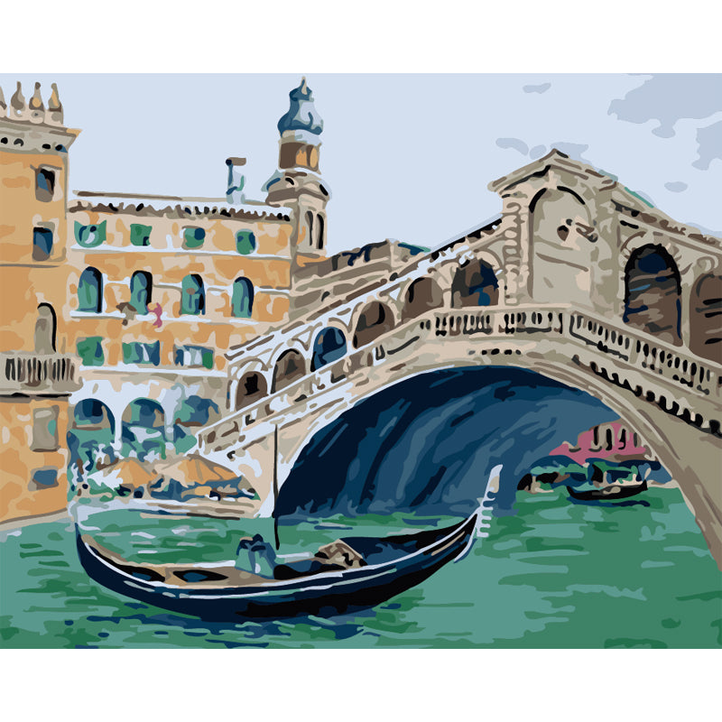 Gondola Beneath Rialto Bridge - 40x50 cm paint by numbers kit