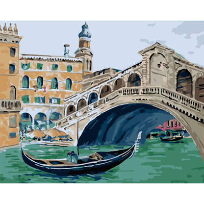 Gondola Beneath Rialto Bridge - 40x50 cm paint by numbers kit