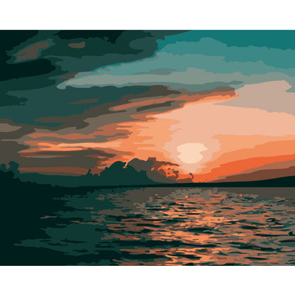 Coral Sunset Reflection - 40x50 cm paint by numbers kit