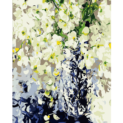 White Orchid Cascade - 40x50 cm paint by numbers kit