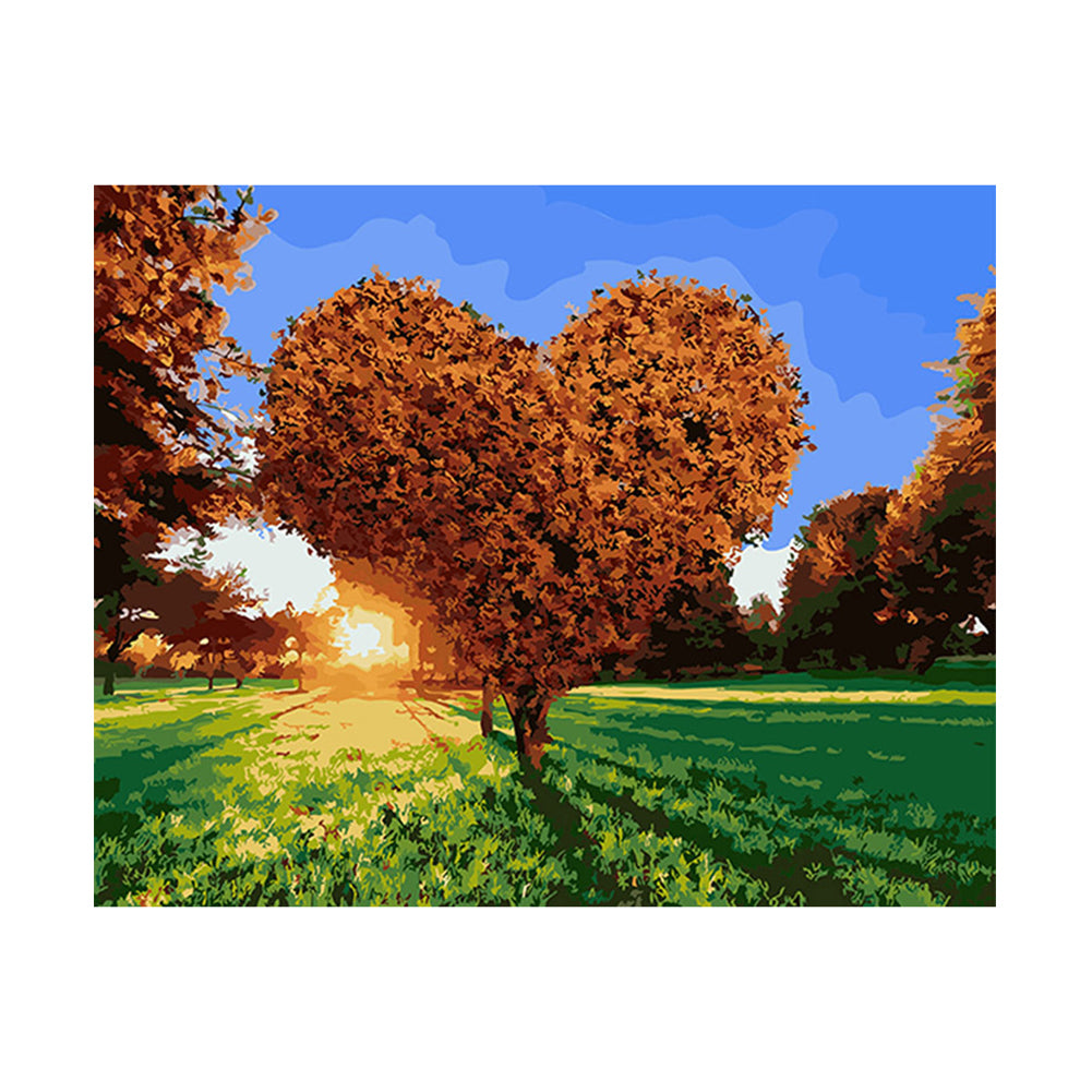 Heart Tree at Sunset - 40x50 cm paint by numbers kit