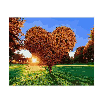 Heart Tree at Sunset - 40x50 cm paint by numbers kit