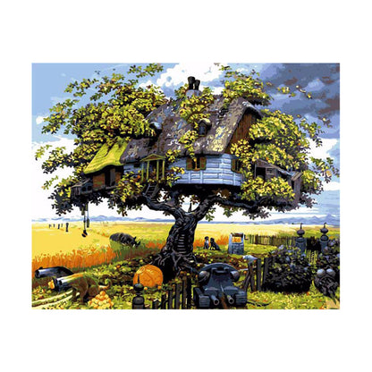Whimsical Treehouse Cottage - 40x50 cm paint by numbers kit