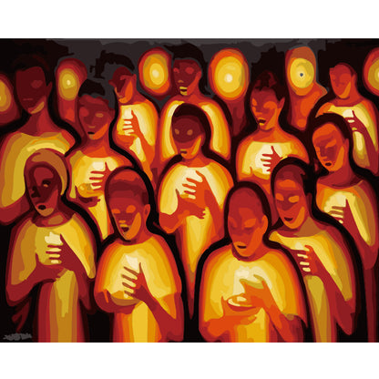 Radiant Community Gathering - 40x50 cm paint by numbers kit