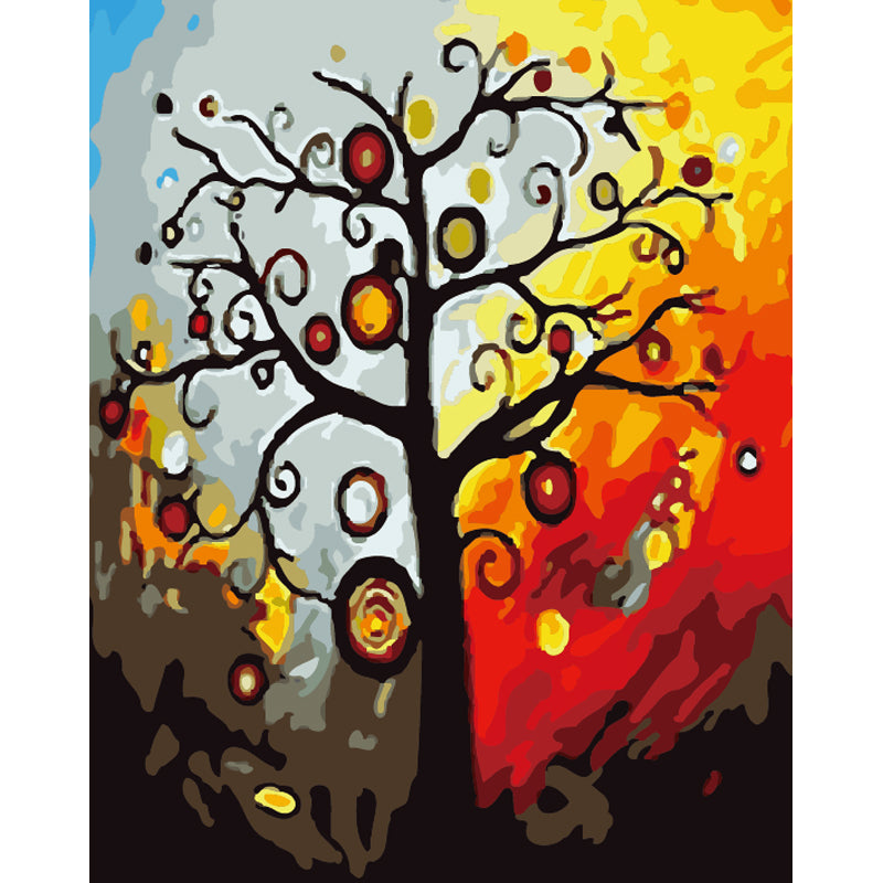 Four Seasons Abstract Tree - 40x50 cm paint by numbers kit