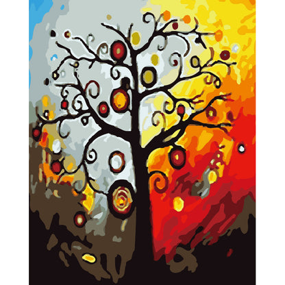 Four Seasons Abstract Tree - 40x50 cm paint by numbers kit