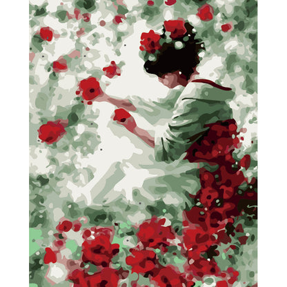 Girl in the Poppy Garden - 40x50 cm paint by numbers kit