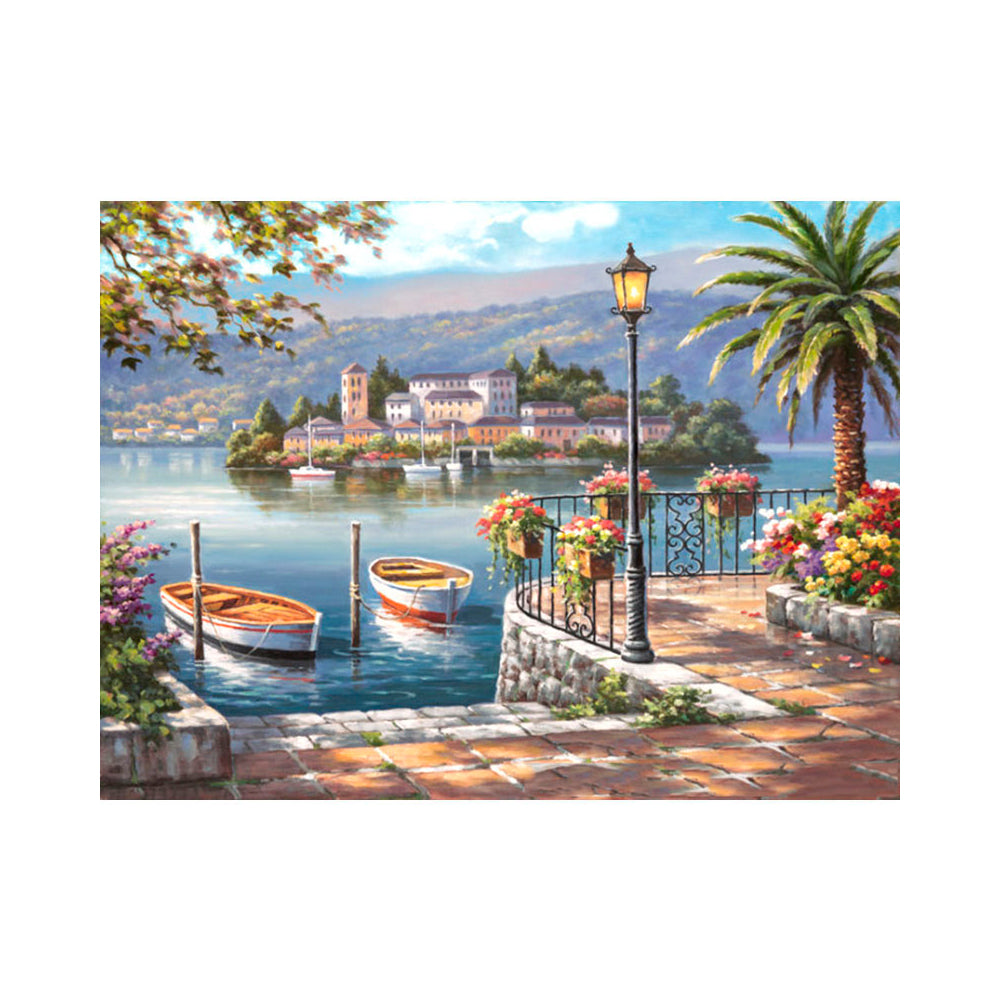 Mediterranean Lakeside Terrace - 40x50 cm paint by numbers kit