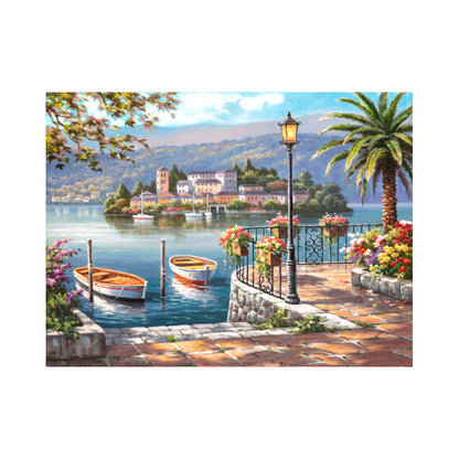 Mediterranean Lakeside Terrace - 40x50 cm paint by numbers kit