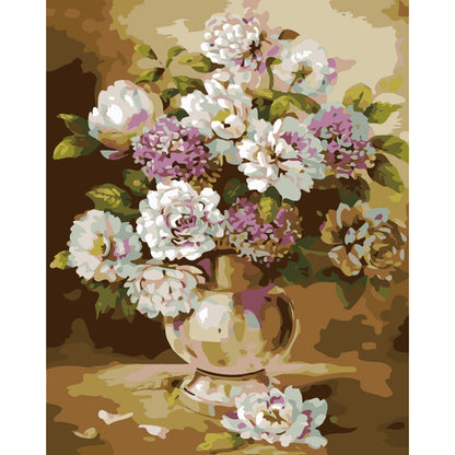 Elegant White Floral Bouquet - 40x50 cm paint by numbers kit