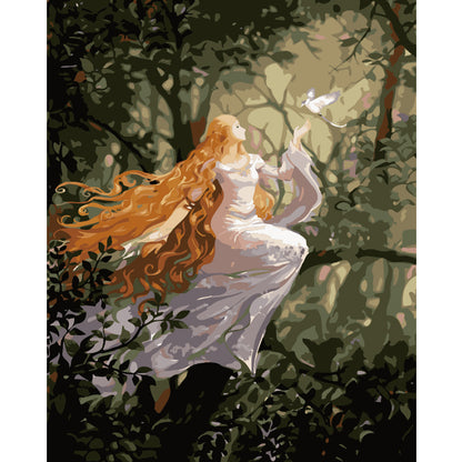 Forest Fairy and White Dove - 40x50 cm paint by numbers kit