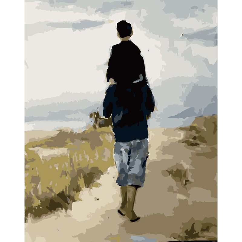 Solitary Walk by the Dunes - 40x50 cm paint by numbers kit