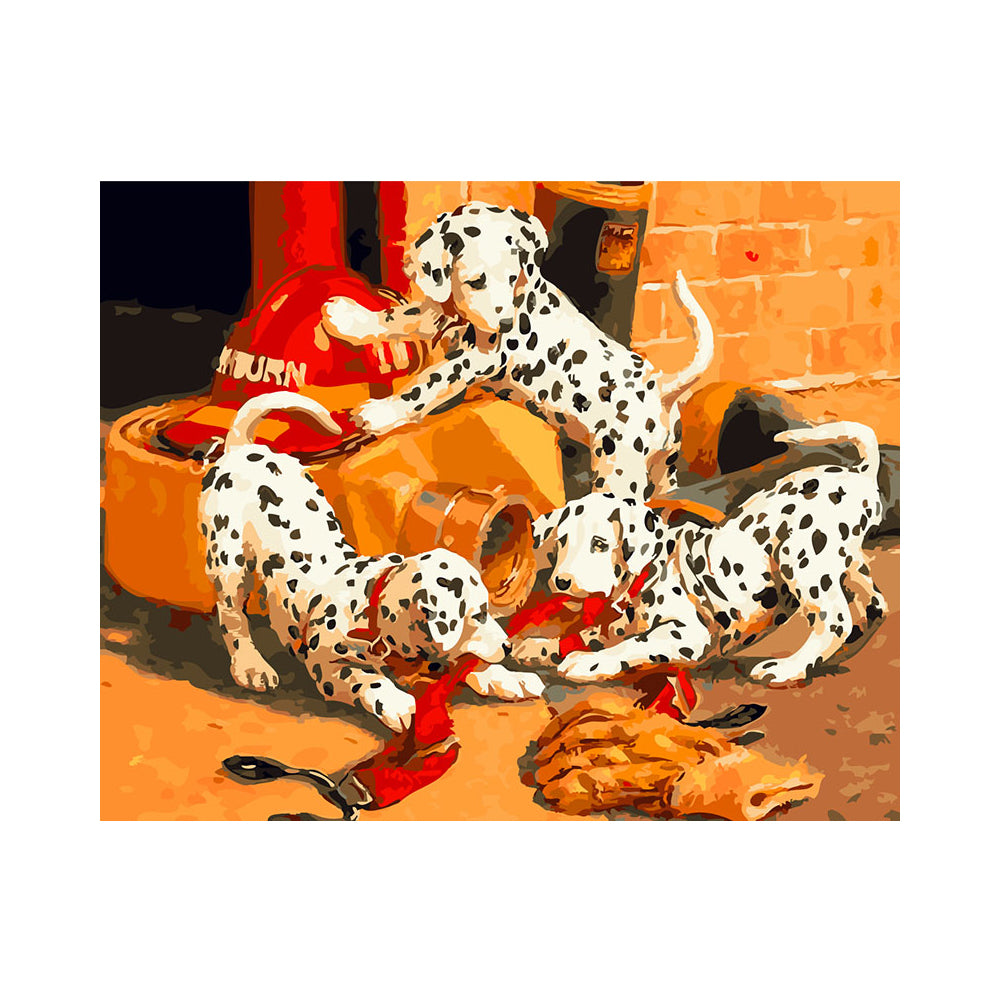 Playful Dalmatian Puppies - 40x50 cm paint by numbers kit