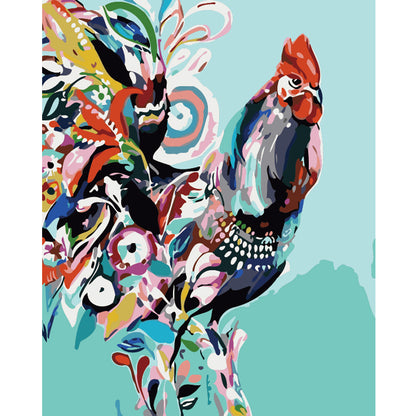 Colorful Rooster Mosaic - 40x50 cm paint by numbers kit