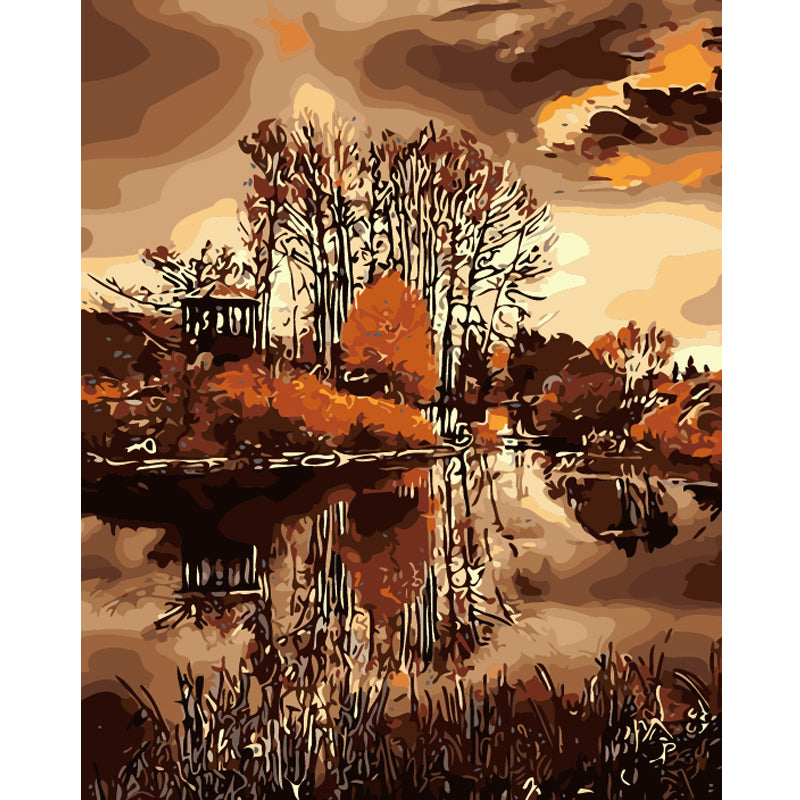 Autumn Lake Reflection - 40x50 cm paint by numbers kit