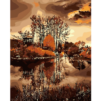 Autumn Lake Reflection - 40x50 cm paint by numbers kit