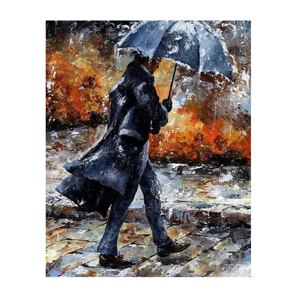 Autumn Walk in the Rain - 40x50 cm paint by numbers kit