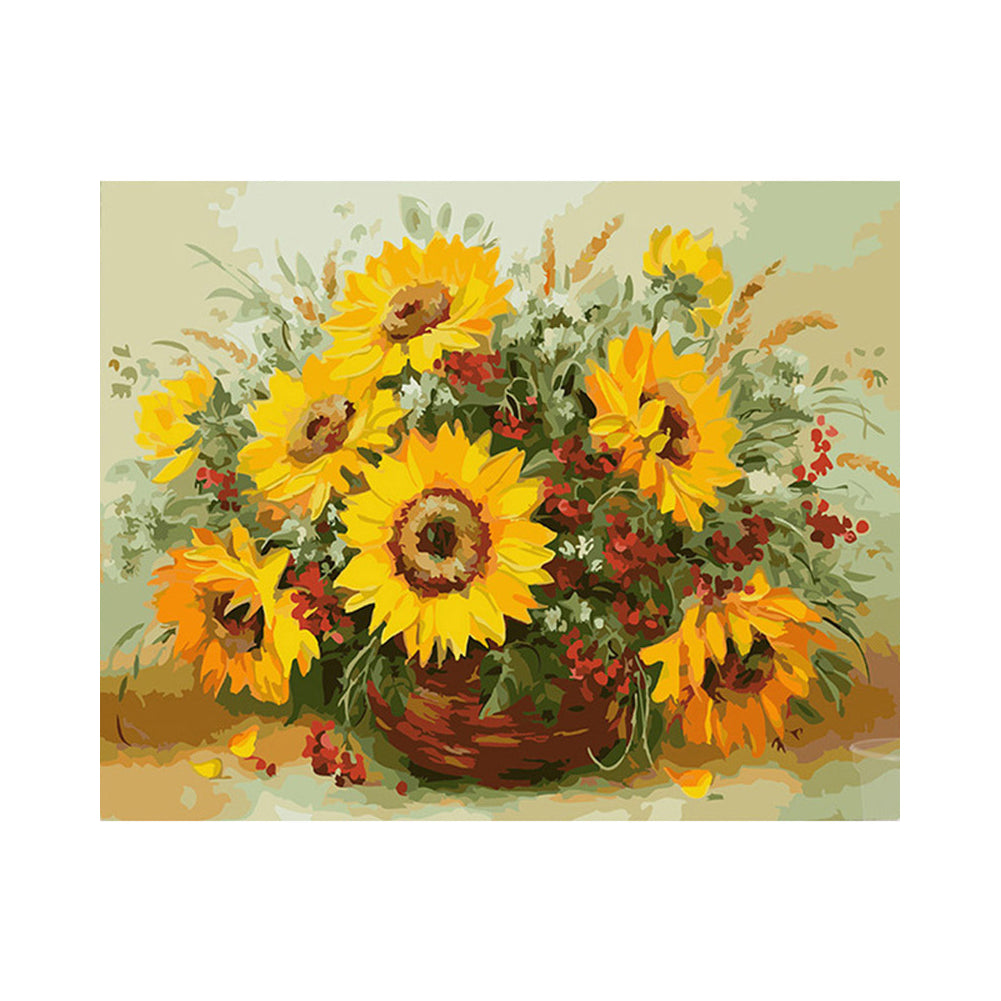Golden Sunflower Basket - 40x50 cm paint by numbers kit