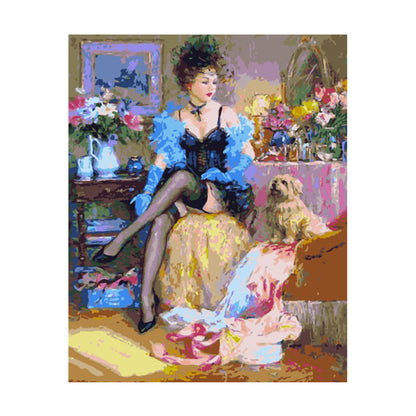 Vintage Blue Boudoir - 40x50 cm paint by numbers kit