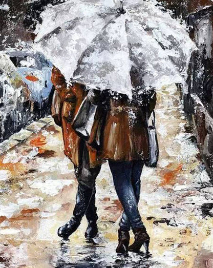 Couple Under Umbrella