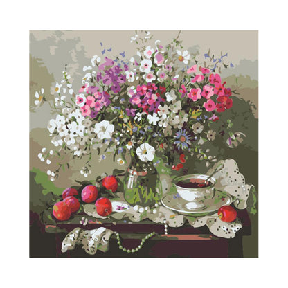 Flowers Tea and Apples - 40x50 cm paint by numbers kit