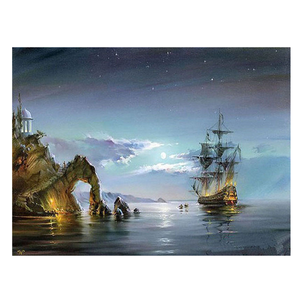 Moonlit Sailing Coast - 40x50 cm paint by numbers kit