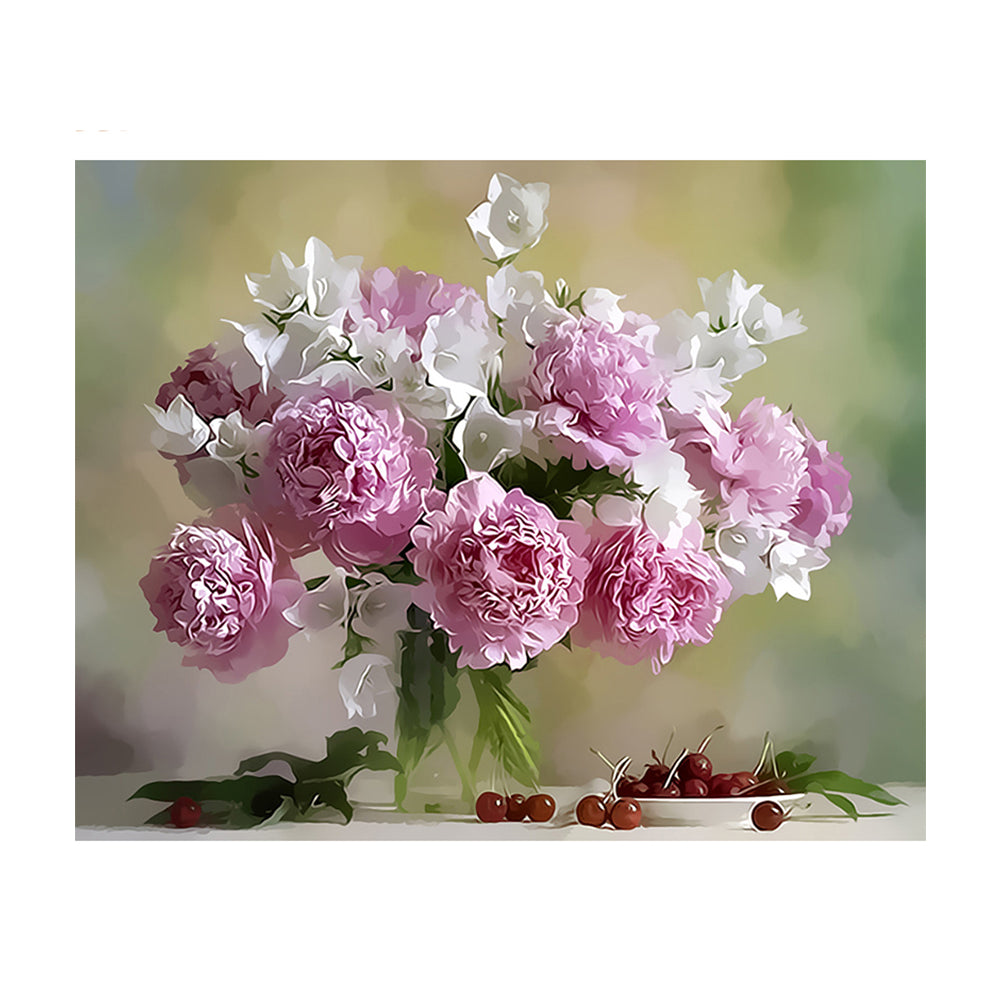 Pink Peonies and Cherries - 40x50 cm paint by numbers kit