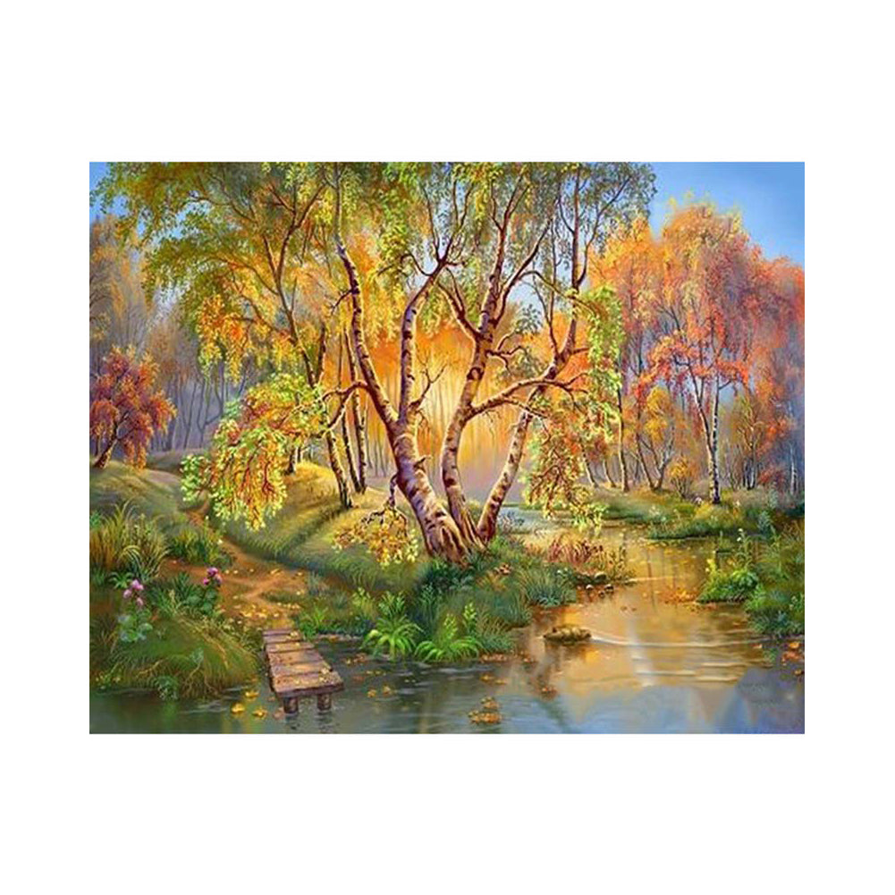 Golden Autumn Birch Grove - 40x50 cm paint by numbers kit