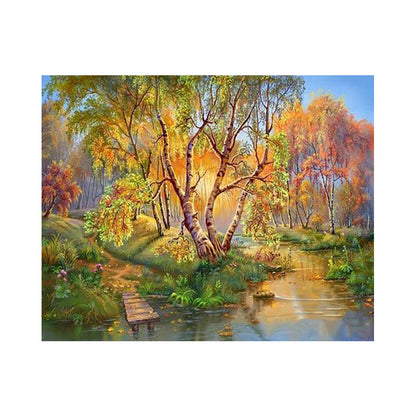 Golden Autumn Birch Grove - 40x50 cm paint by numbers kit