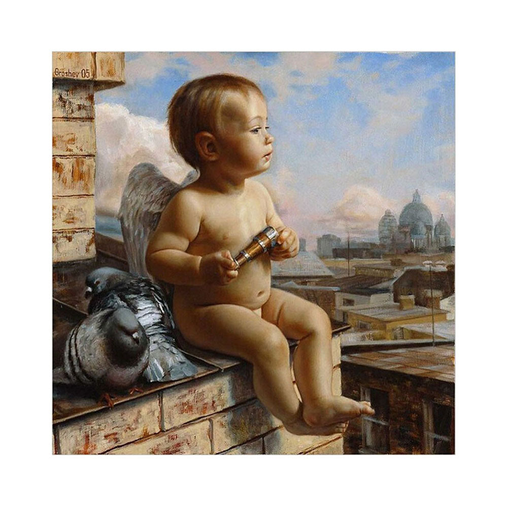 Angel Child on the Rooftop - 40x50 cm paint by numbers kit