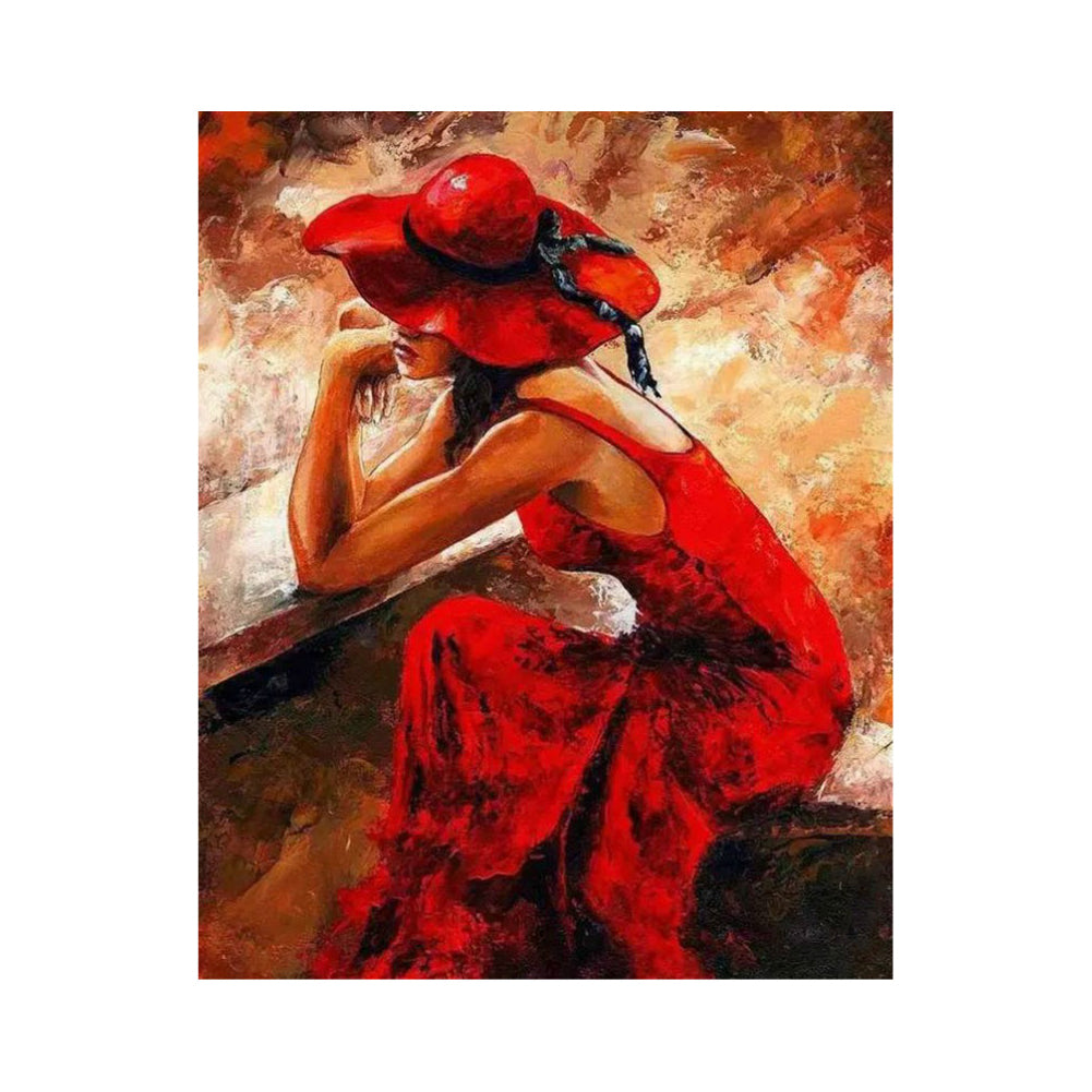 Red Hat Reflection - 40x50 cm paint by numbers kit