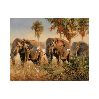Wild Elephant Herd - 40x50 cm paint by numbers kit