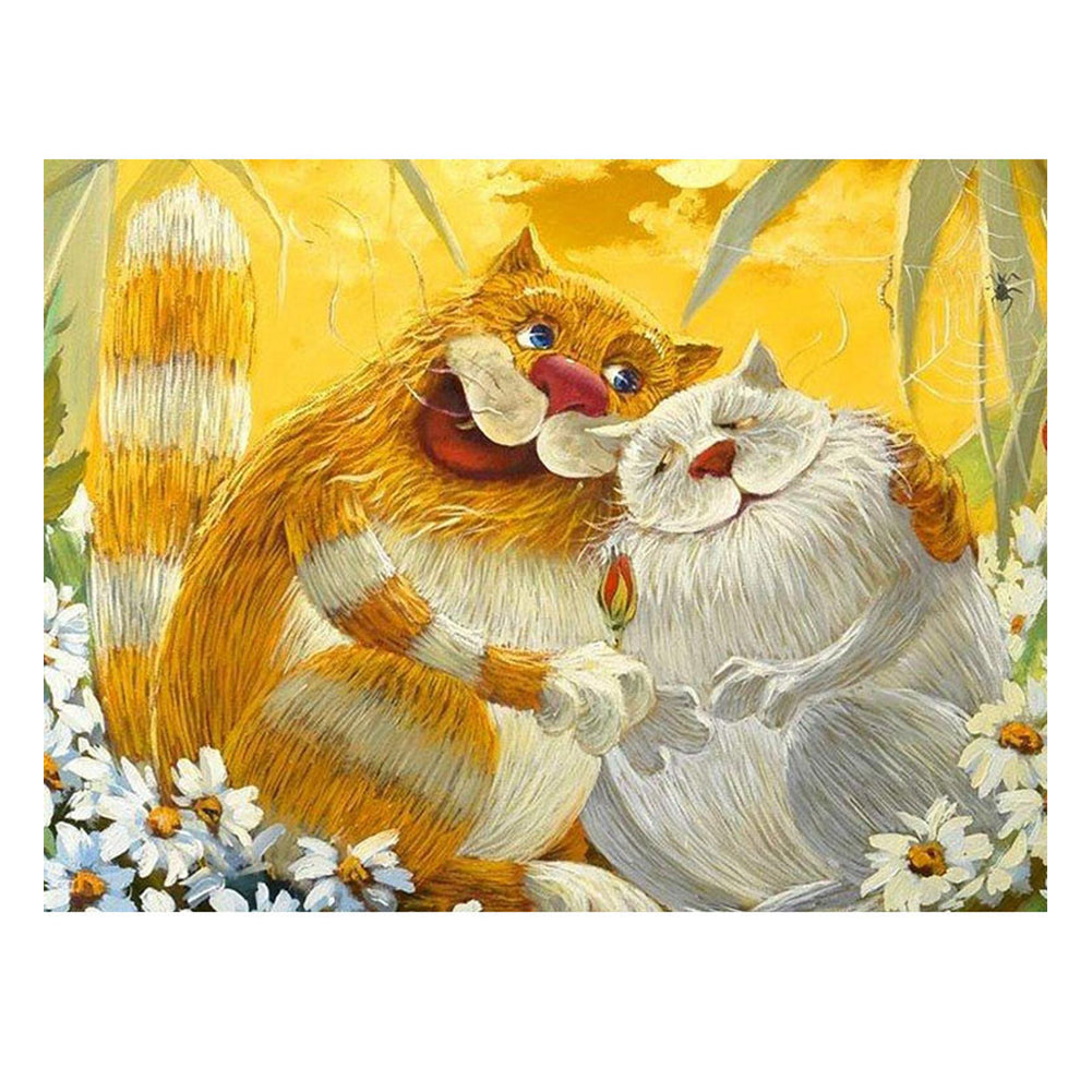 Daisy Garden Cat Cuddle - 40x50 cm paint by numbers kit