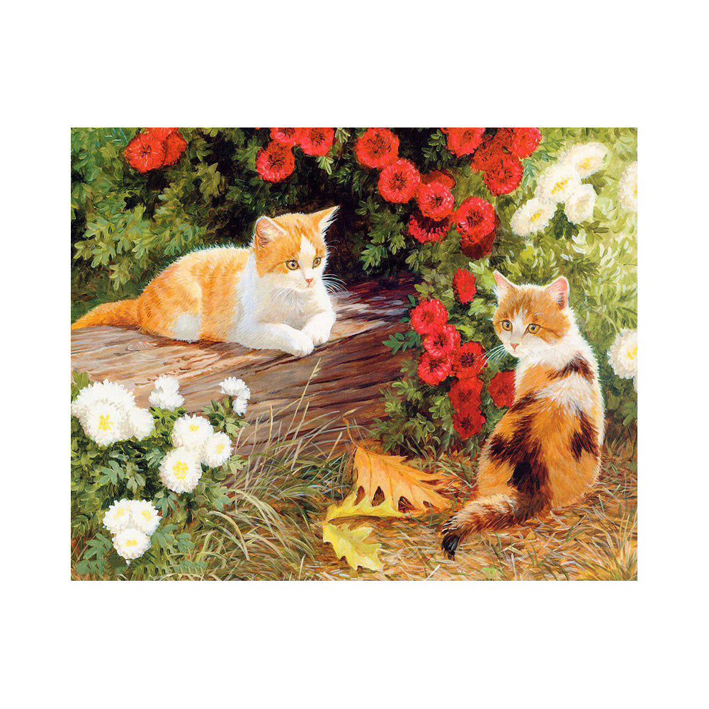 Kittens in the Flower Garden - 40x50 cm paint by numbers kit