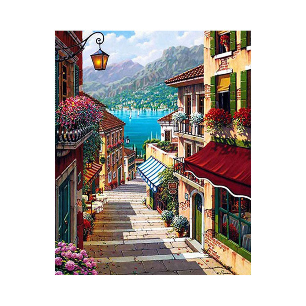 Lakeside Village Steps - 40x50 cm paint by numbers kit