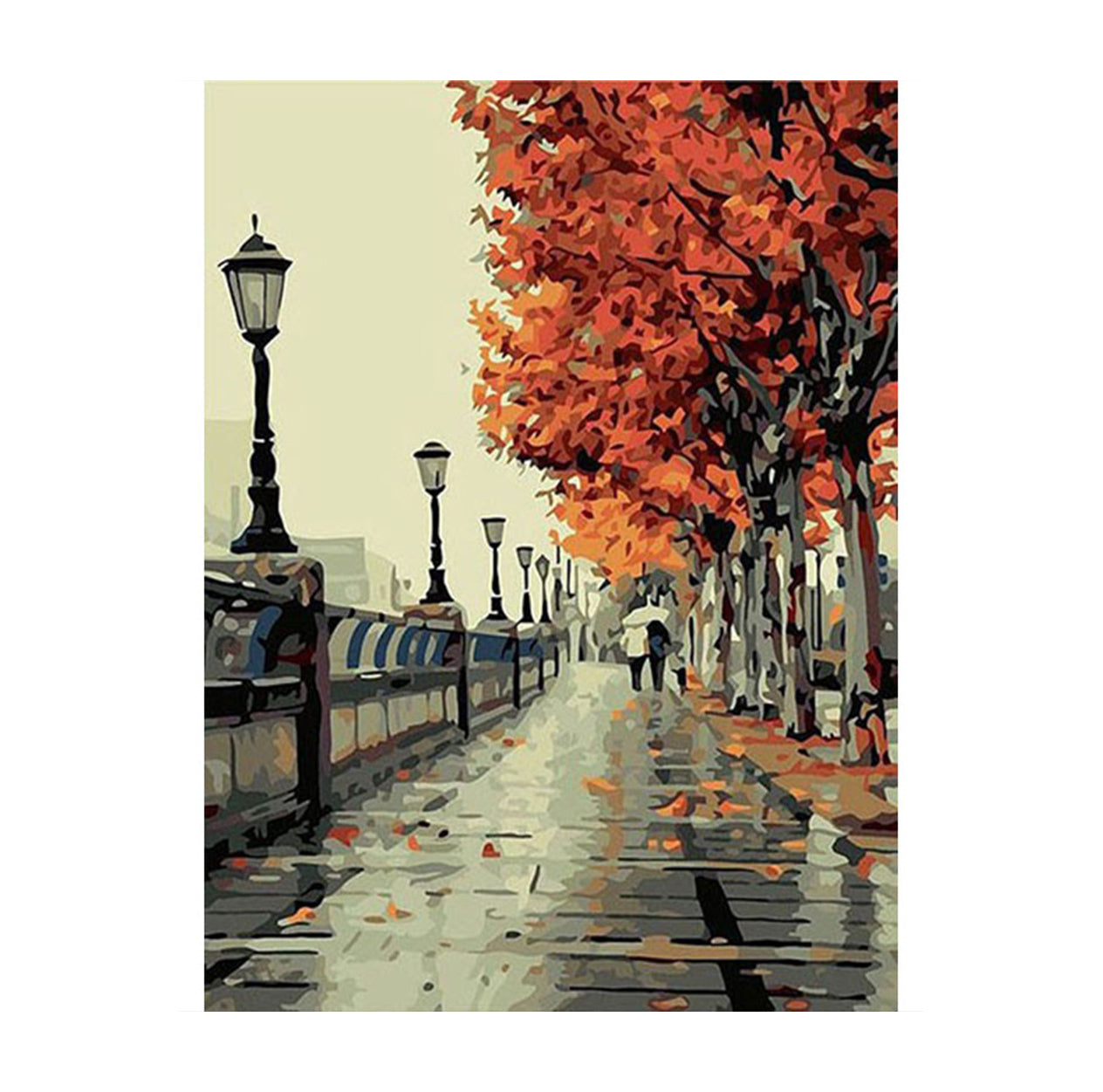 Autumn Riverside Walk - 40x50 cm paint by numbers kit