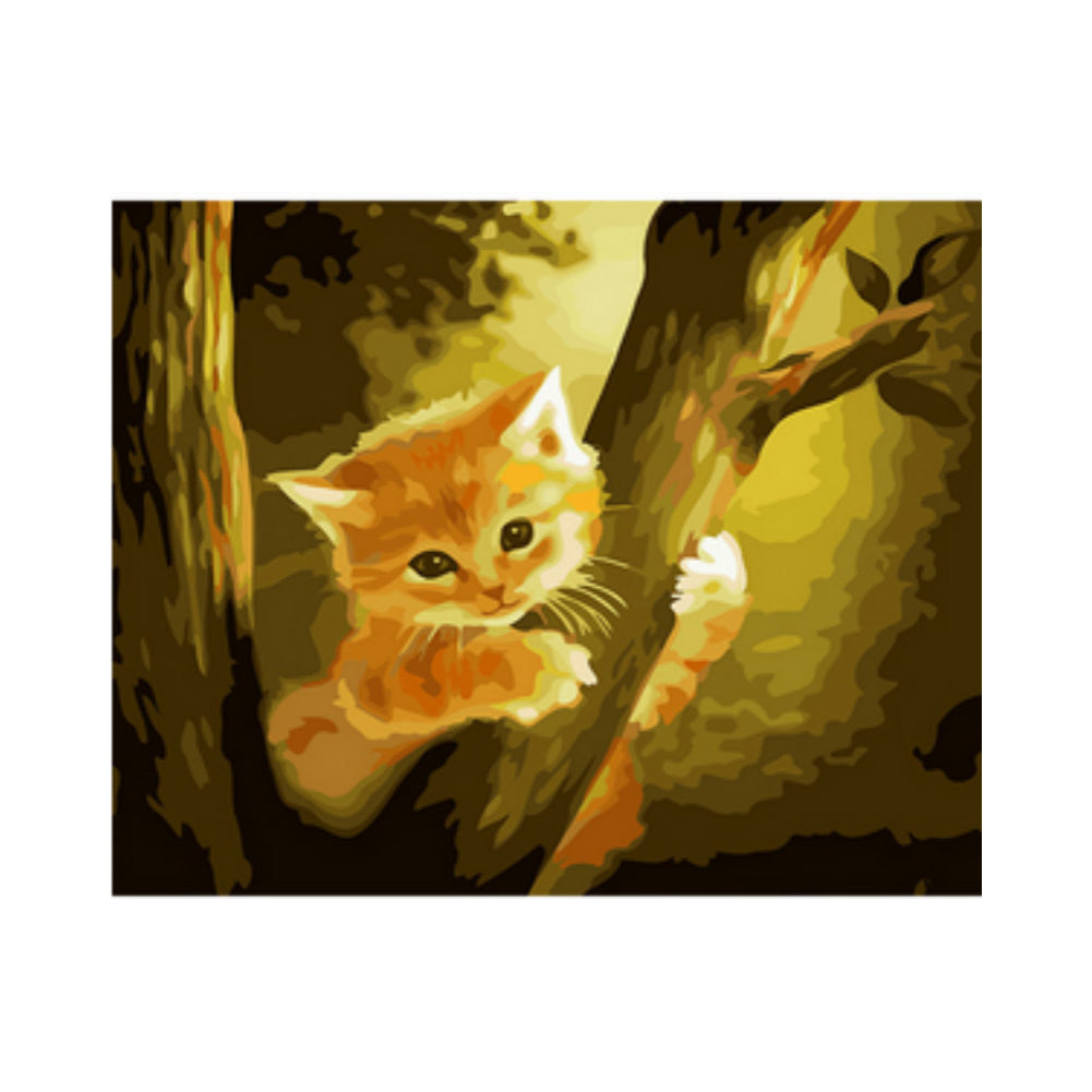 Orange Kitten in the Tree - 40x50 cm paint by numbers kit