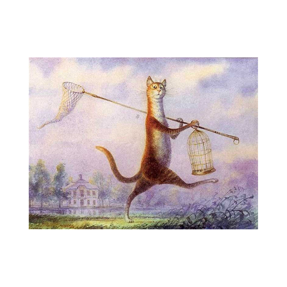 Whimsical Cat on the Run - 40x50 cm paint by numbers kit