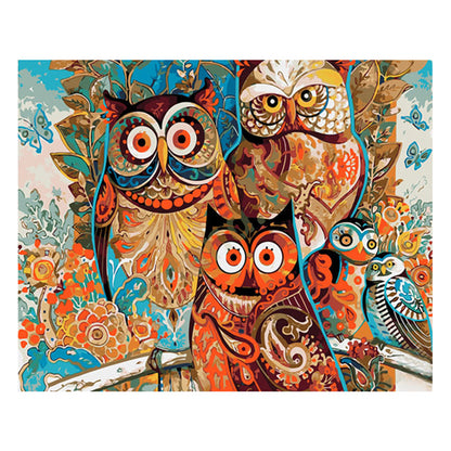 Colorful Owl Family - 40x50 cm paint by numbers kit