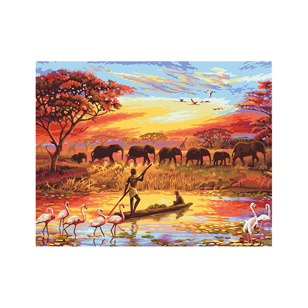 African Sunset Safari - 40x50 cm paint by numbers kit