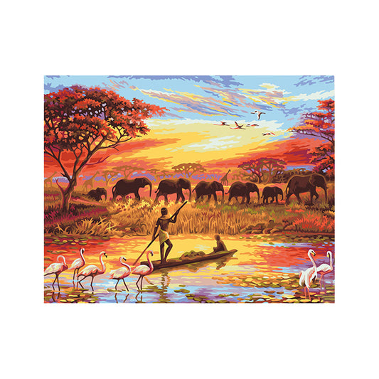 African Sunset Safari - 40x50 cm paint by numbers kit