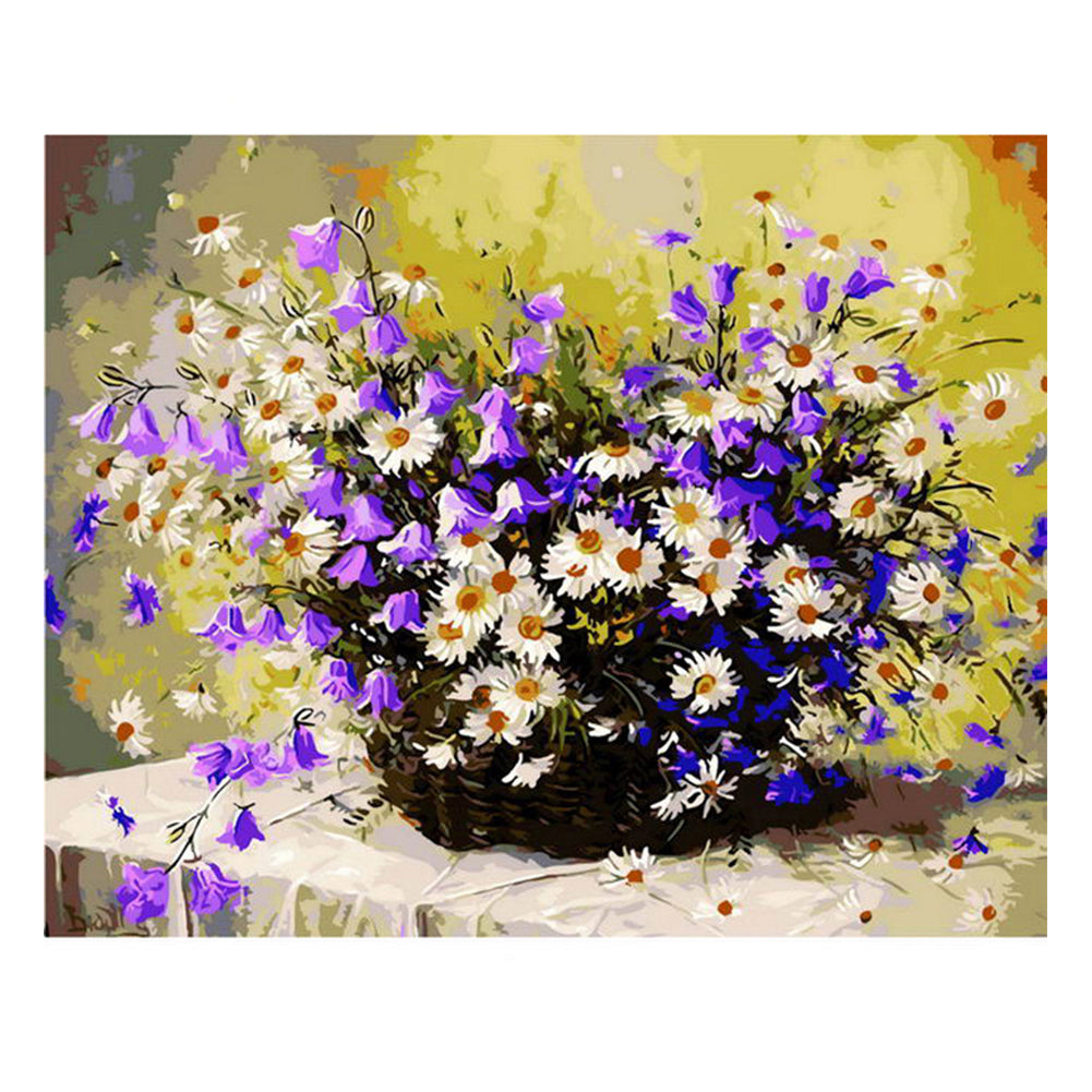 Purple Bellflowers and Daisies - 40x50 cm paint by numbers kit