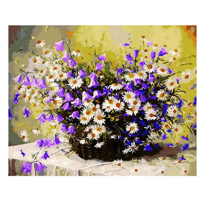 Purple Bellflowers and Daisies - 40x50 cm paint by numbers kit