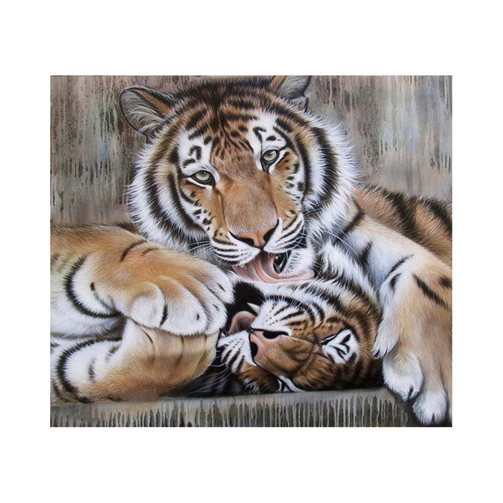 Tender Tiger Mother and Cub - 40x50 cm paint by numbers kit